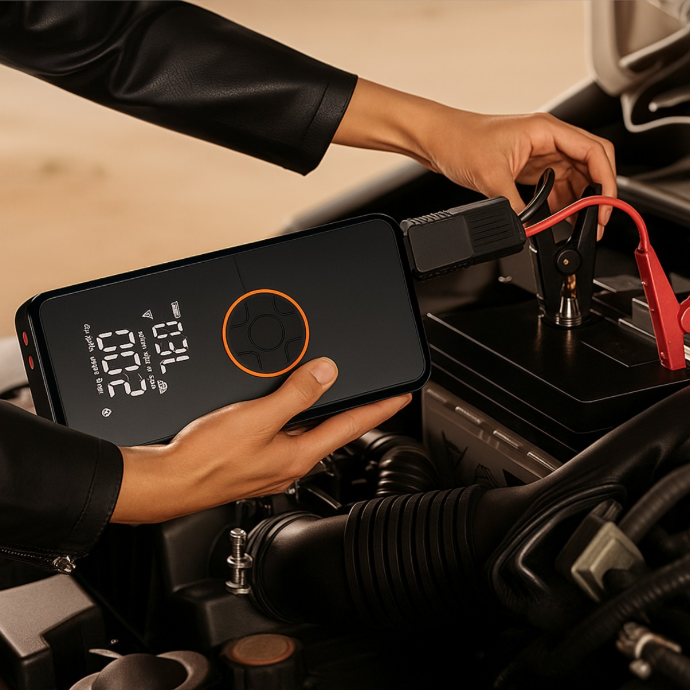 Arrancador portátil de batería para auto con compresor de aire